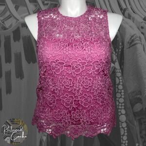 Nanette Nanette Lepore Chateau Rose Lace Tank Top - Size Medium